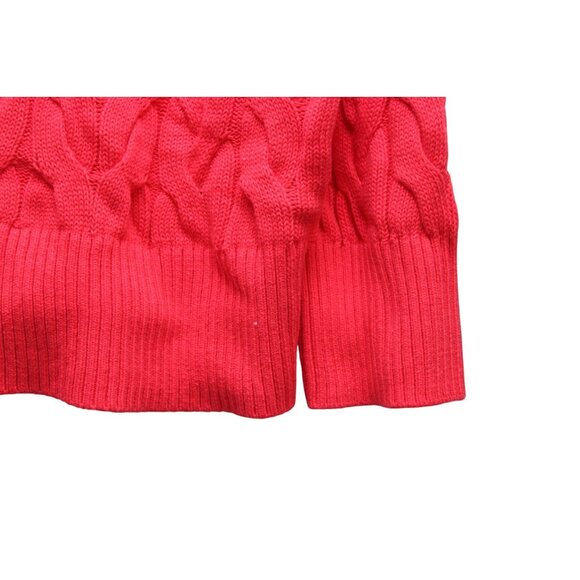 Lands End Drifter 1/4 Zip Sweater 2X Red Cable Knit Classic Preppy 100% Cotton - Picture 5 of 14